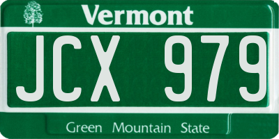 VT license plate JCX979