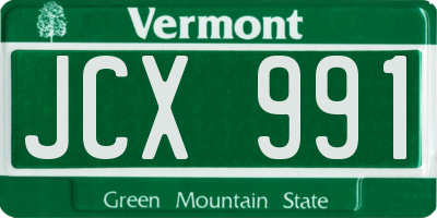 VT license plate JCX991
