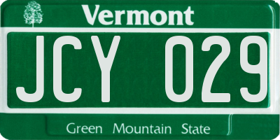 VT license plate JCY029