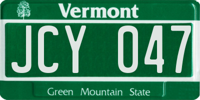 VT license plate JCY047