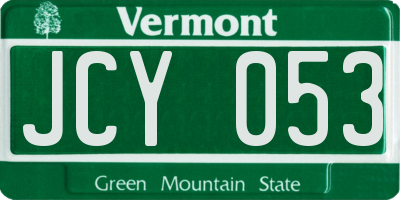 VT license plate JCY053