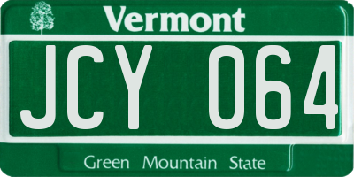 VT license plate JCY064