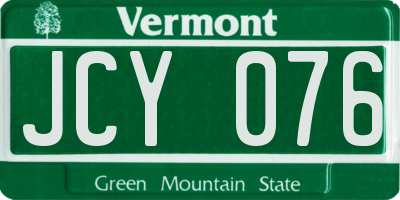 VT license plate JCY076
