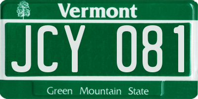 VT license plate JCY081