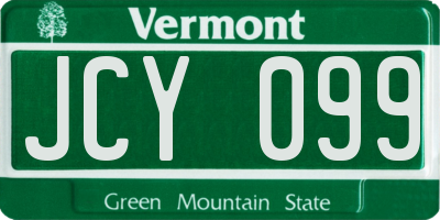 VT license plate JCY099