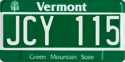 VT license plate JCY115
