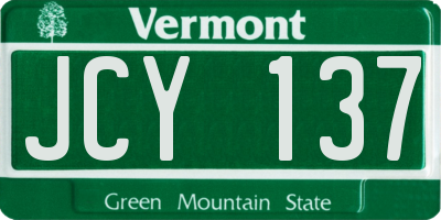 VT license plate JCY137