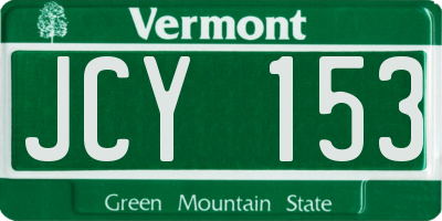 VT license plate JCY153