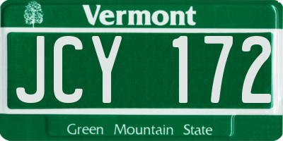 VT license plate JCY172