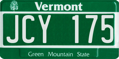 VT license plate JCY175