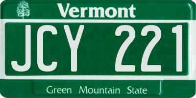 VT license plate JCY221