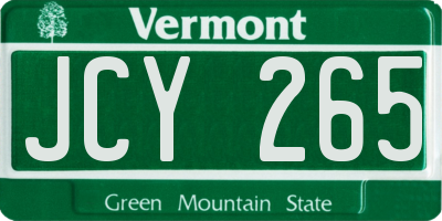 VT license plate JCY265