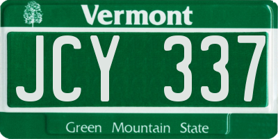 VT license plate JCY337