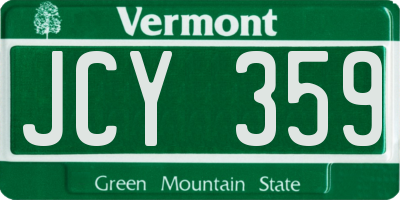 VT license plate JCY359