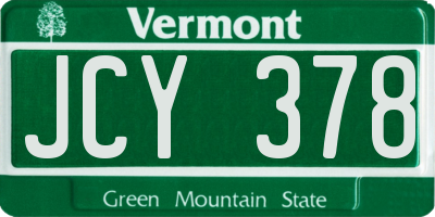 VT license plate JCY378
