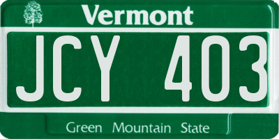 VT license plate JCY403