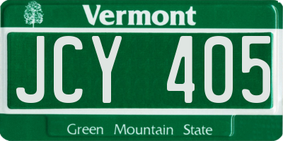 VT license plate JCY405