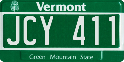 VT license plate JCY411