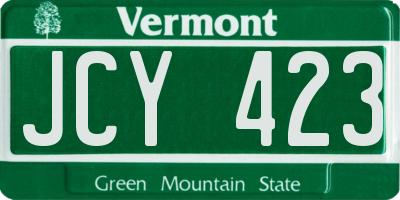 VT license plate JCY423