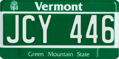 VT license plate JCY446