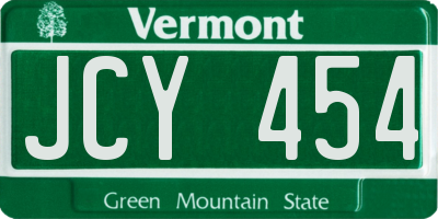 VT license plate JCY454