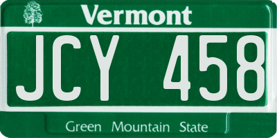 VT license plate JCY458