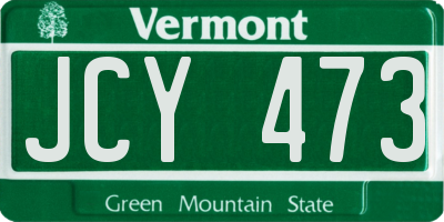 VT license plate JCY473
