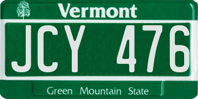 VT license plate JCY476