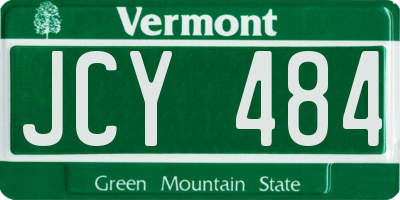 VT license plate JCY484
