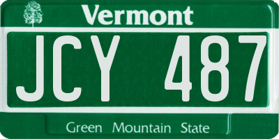 VT license plate JCY487