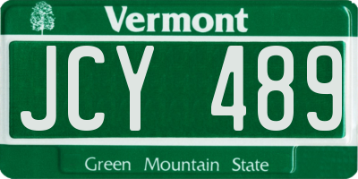 VT license plate JCY489