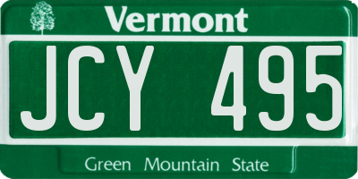 VT license plate JCY495