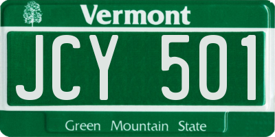 VT license plate JCY501