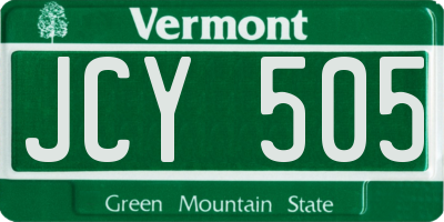 VT license plate JCY505
