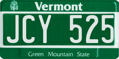 VT license plate JCY525