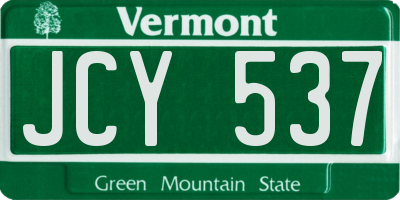 VT license plate JCY537