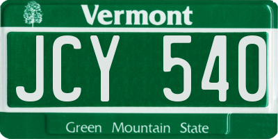 VT license plate JCY540