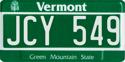 VT license plate JCY549