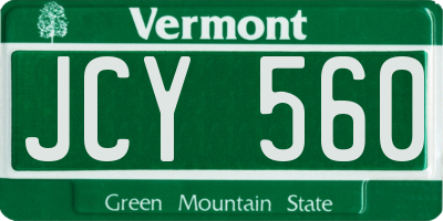 VT license plate JCY560