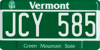 VT license plate JCY585