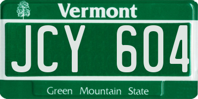 VT license plate JCY604