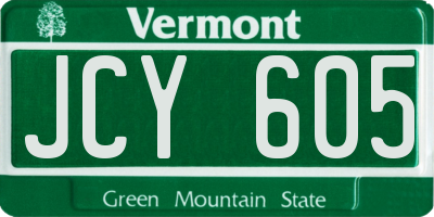 VT license plate JCY605