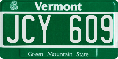 VT license plate JCY609