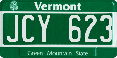 VT license plate JCY623