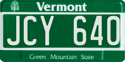 VT license plate JCY640