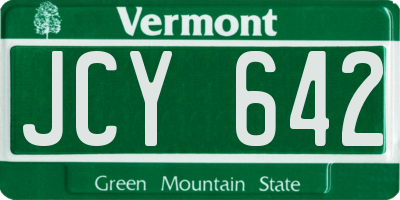VT license plate JCY642