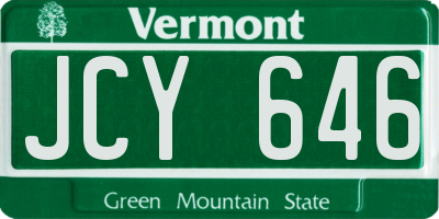 VT license plate JCY646