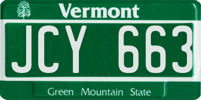 VT license plate JCY663