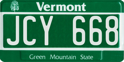 VT license plate JCY668