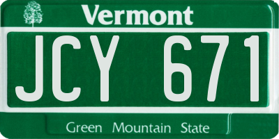 VT license plate JCY671